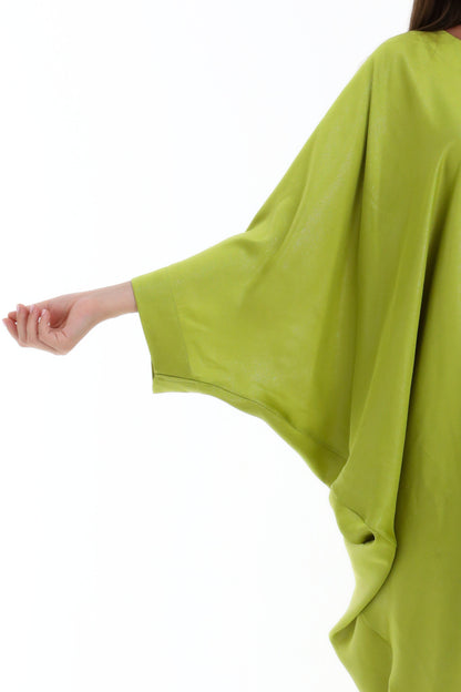 Sparkly Chartreuse Green Modest Kaftan
