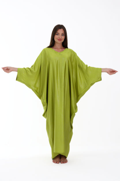 Sparkly Chartreuse Green Modest Kaftan