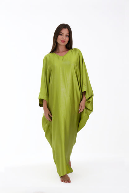 Sparkly Chartreuse Green Modest Kaftan