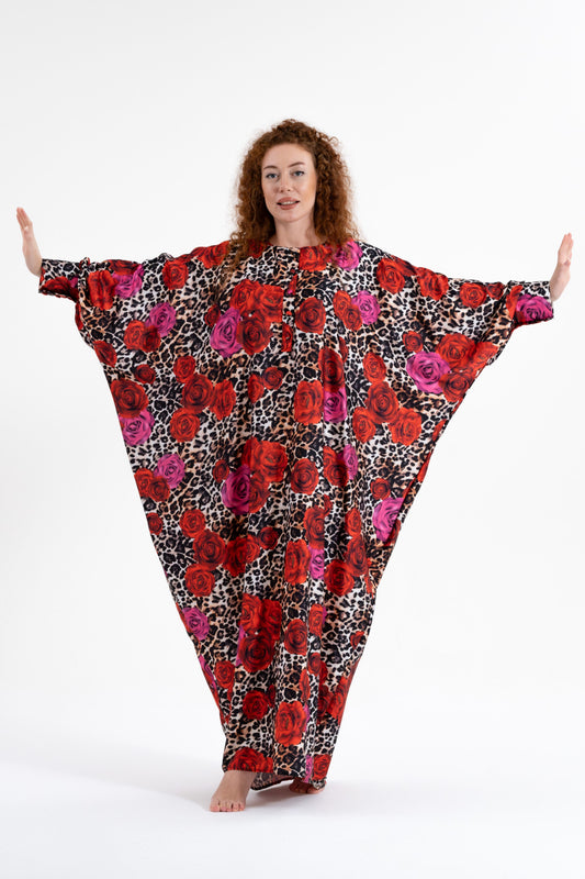 Leopard Rose Traditional Kaftan