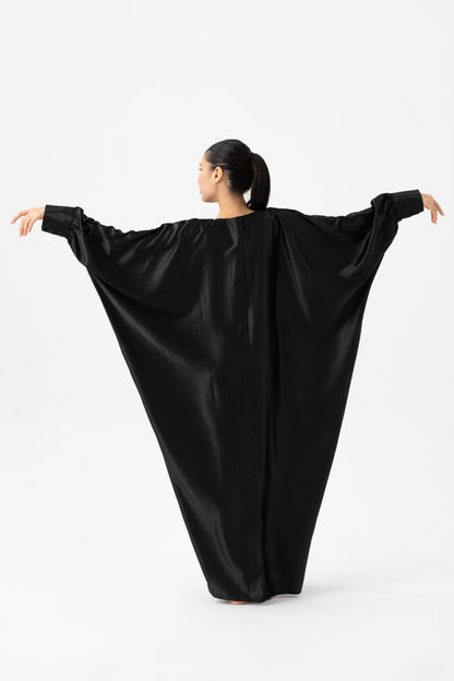 Silky Black Traditional Kaftan
