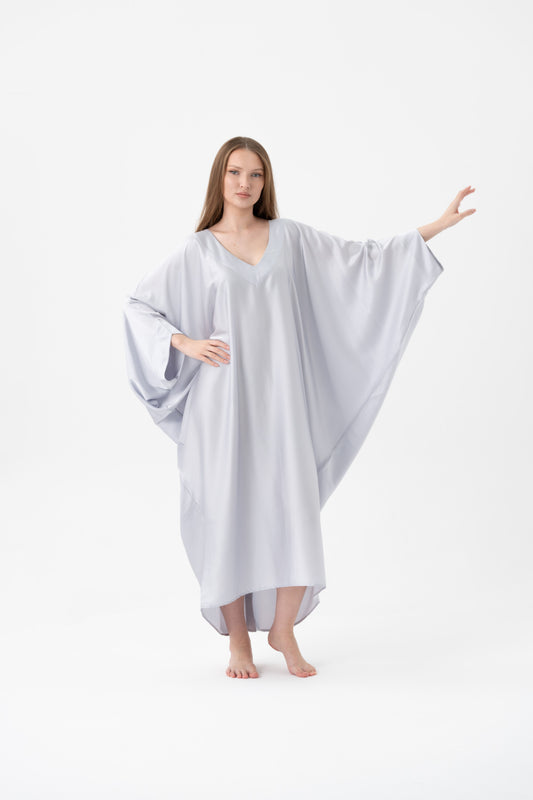 Soft Grey Modest Kaftan