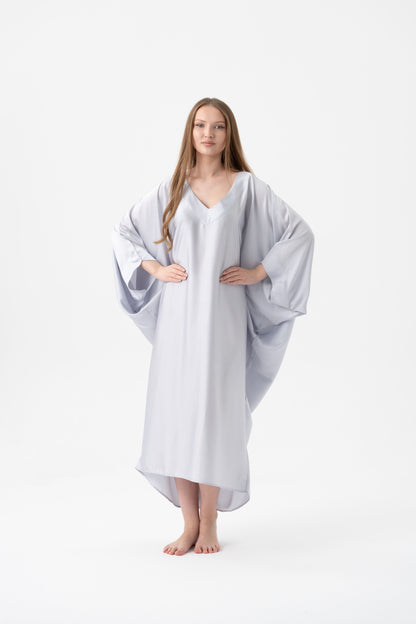 Soft Grey Modest Kaftan