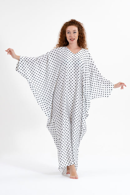 Classic Polka-Dots Modest Kaftan