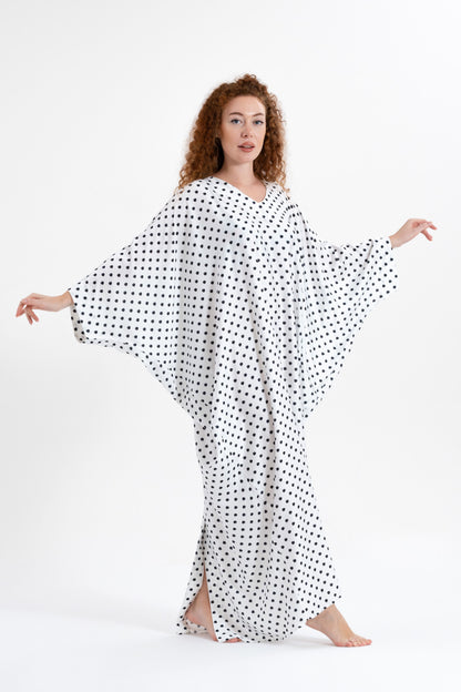 Classic Polka-Dots Modest Kaftan
