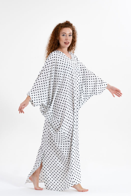 Classic Polka-Dots Modest Kaftan