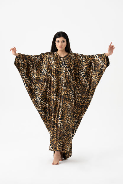 Classy Leopard Modest Kaftan