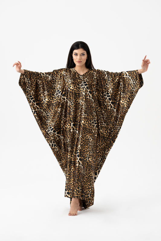 Classy Leopard Modest Kaftan