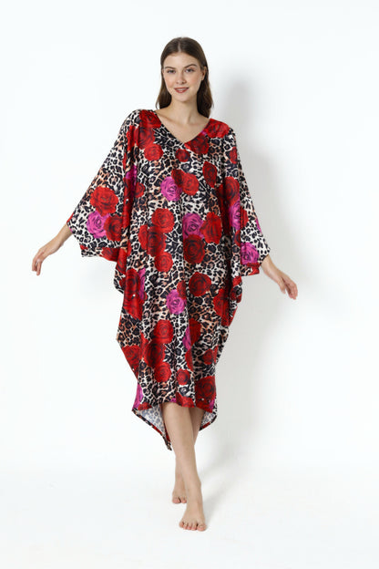 Leopard Rose Modern Kaftan