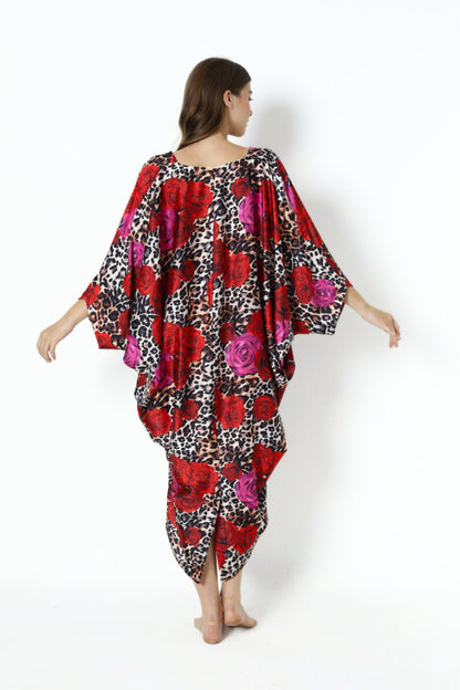 Leopard Rose Modern Kaftan