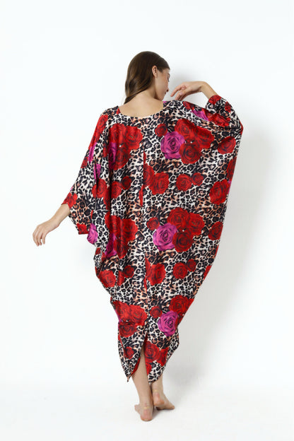 Leopard Rose Modern Kaftan
