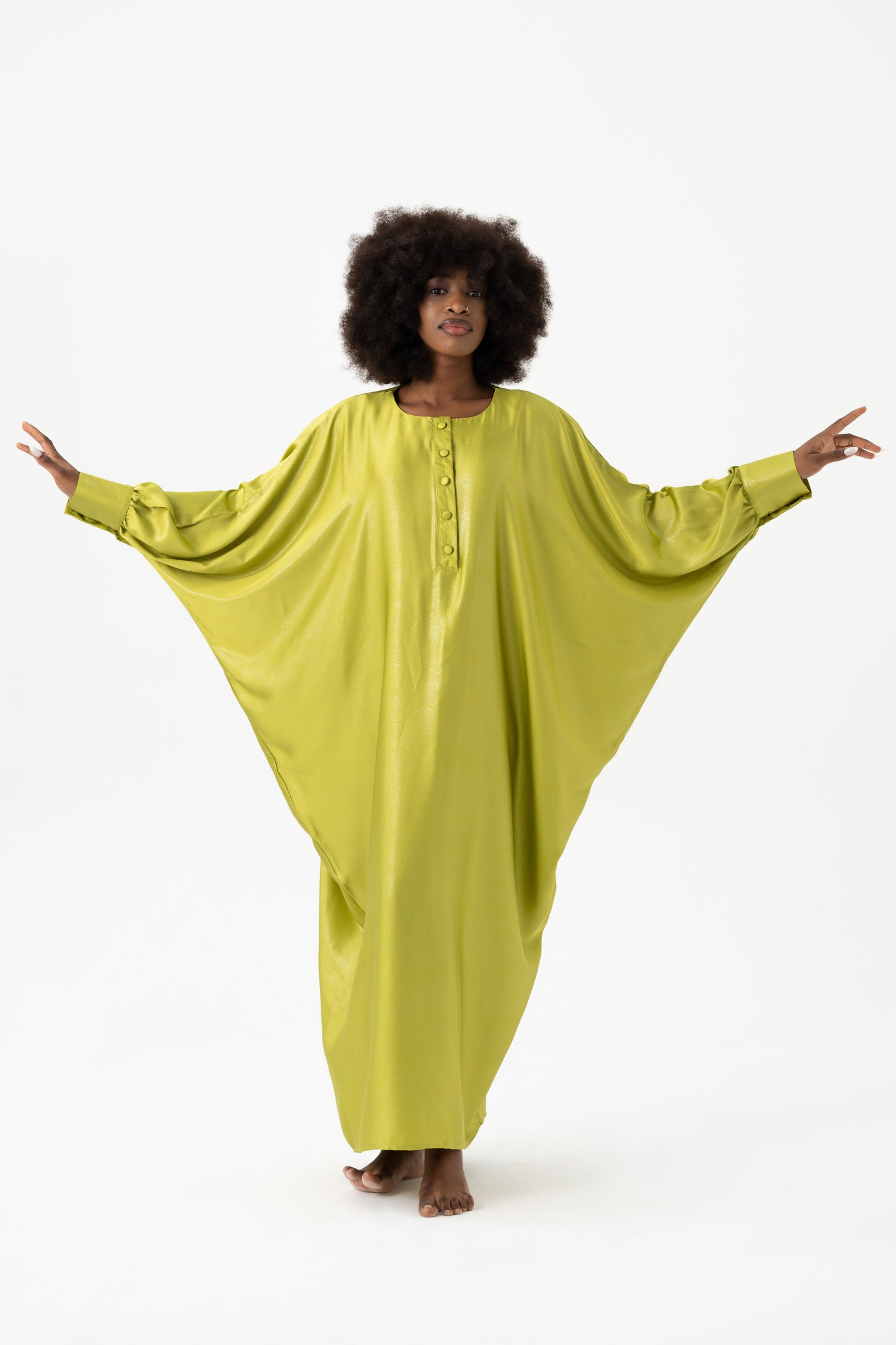 Sparkly Chartreuse Green Traditional Kaftan
