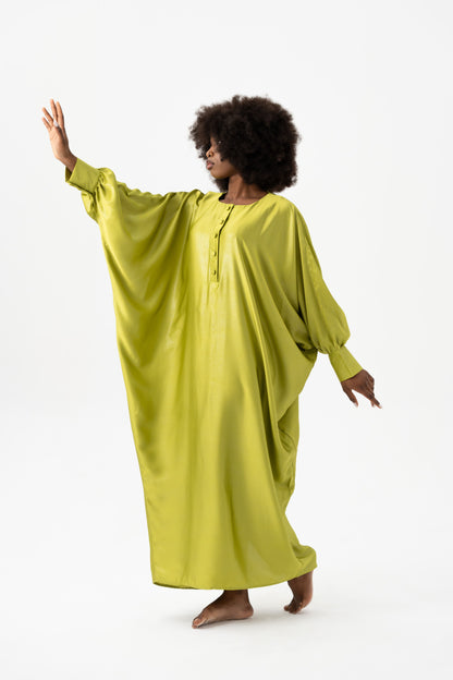 Sparkly Chartreuse Green Traditional Kaftan