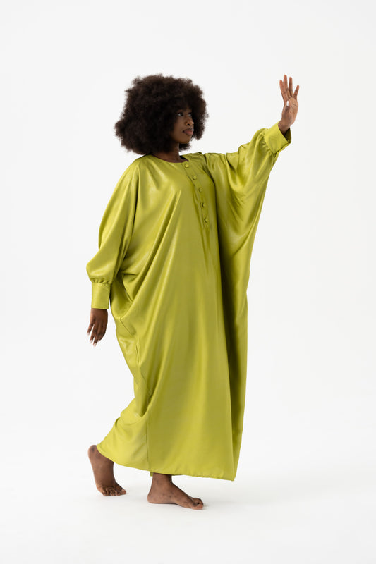 Sparkly Chartreuse Green Traditional Kaftan
