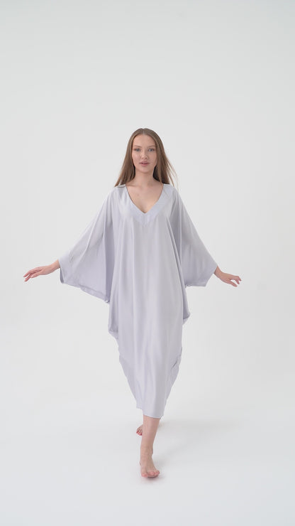 Soft Grey Modest Kaftan