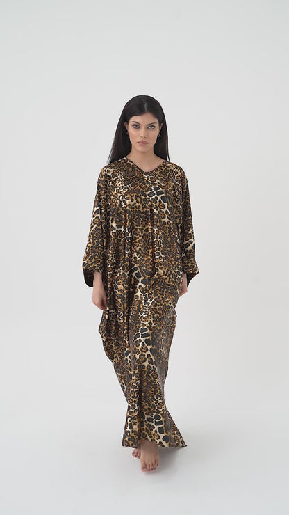 Classy Leopard Modest Kaftan