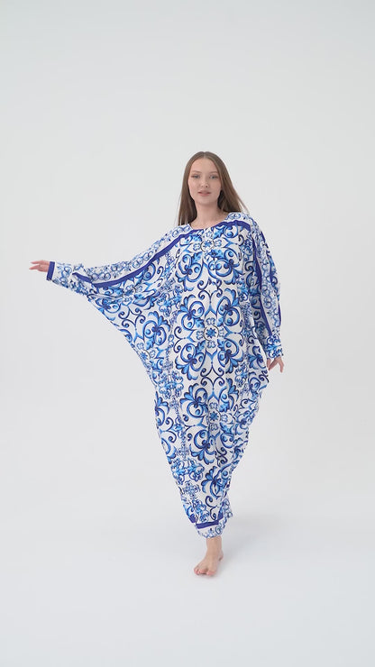 Gabbana Maiolica Blue Traditional Kaftan