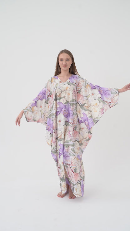 French Lilies Modest Kaftan
