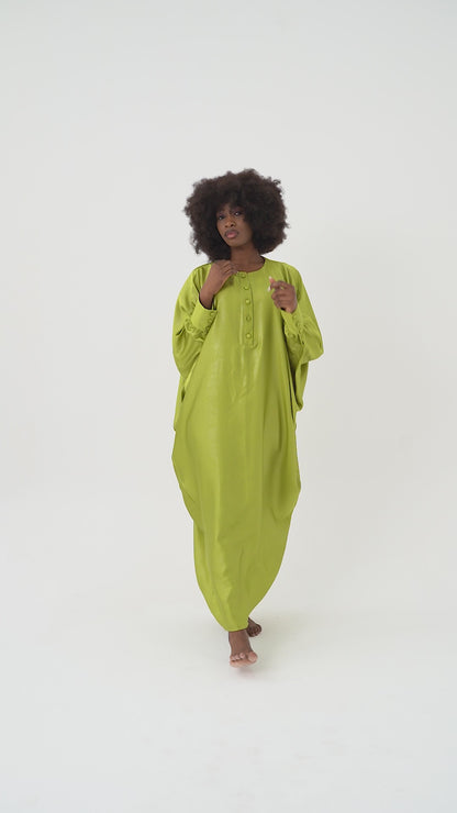 Sparkly Chartreuse Green Traditional Kaftan