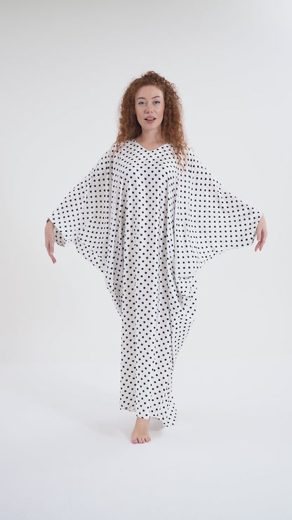 Classic Polka-Dots Modest Kaftan